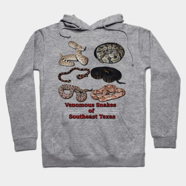 Venomous Snakes of Southeast Texas Hoodie by Paul Prints